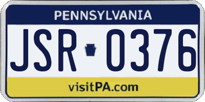 PA license plate JSR0376