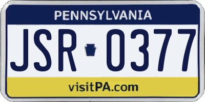 PA license plate JSR0377