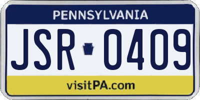 PA license plate JSR0409