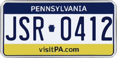PA license plate JSR0412
