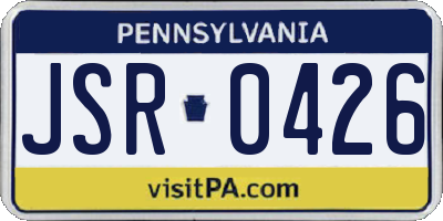 PA license plate JSR0426