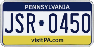 PA license plate JSR0450