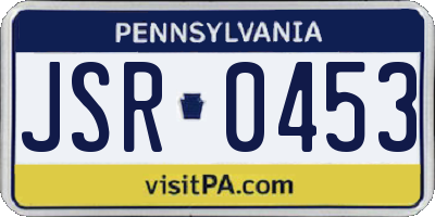 PA license plate JSR0453