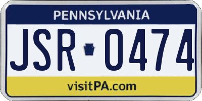 PA license plate JSR0474