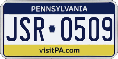 PA license plate JSR0509