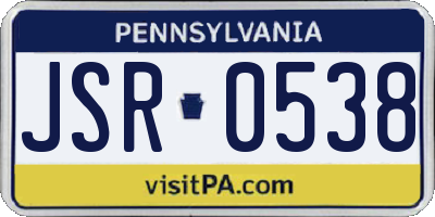 PA license plate JSR0538
