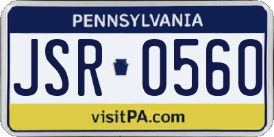 PA license plate JSR0560