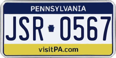 PA license plate JSR0567