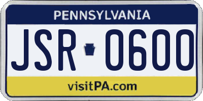 PA license plate JSR0600