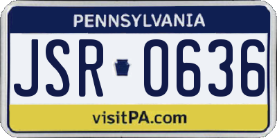 PA license plate JSR0636