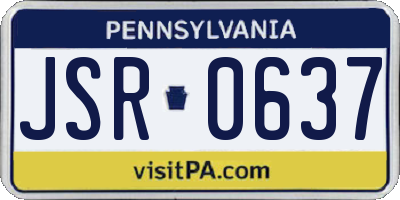PA license plate JSR0637