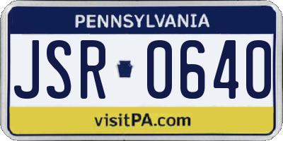 PA license plate JSR0640