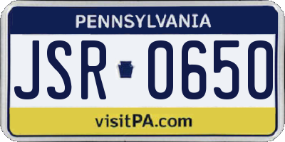 PA license plate JSR0650