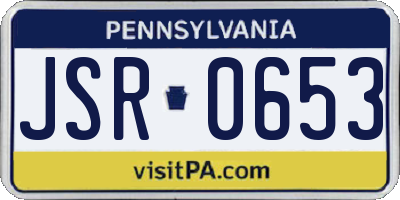 PA license plate JSR0653