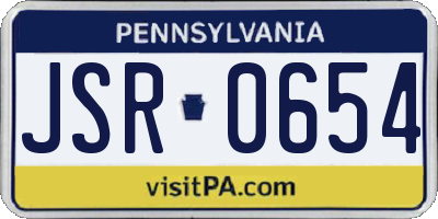 PA license plate JSR0654