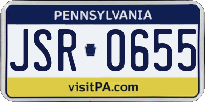 PA license plate JSR0655