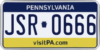 PA license plate JSR0666