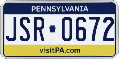 PA license plate JSR0672