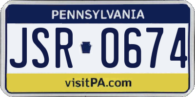 PA license plate JSR0674