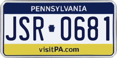 PA license plate JSR0681