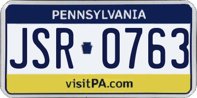 PA license plate JSR0763