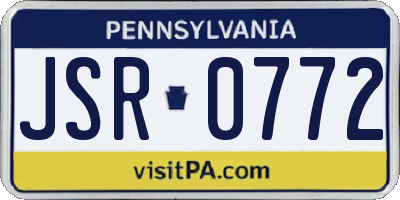 PA license plate JSR0772