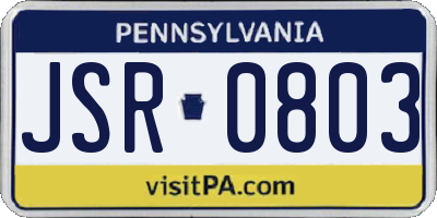 PA license plate JSR0803