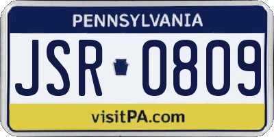 PA license plate JSR0809