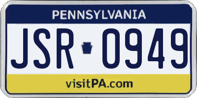PA license plate JSR0949