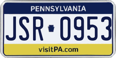 PA license plate JSR0953
