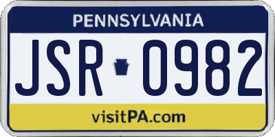 PA license plate JSR0982