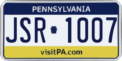 PA license plate JSR1007