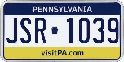 PA license plate JSR1039