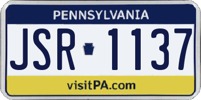 PA license plate JSR1137