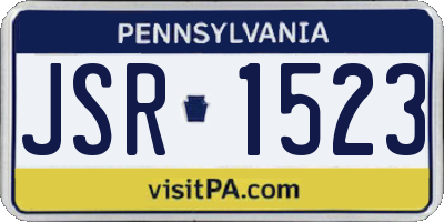 PA license plate JSR1523