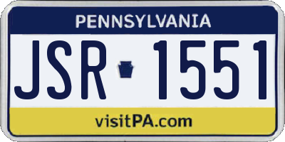 PA license plate JSR1551