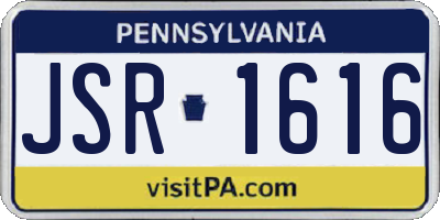 PA license plate JSR1616