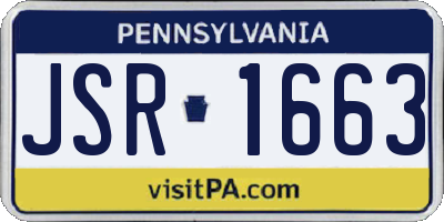 PA license plate JSR1663