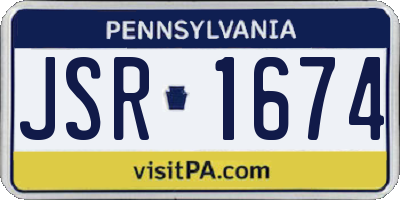 PA license plate JSR1674