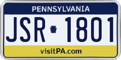 PA license plate JSR1801
