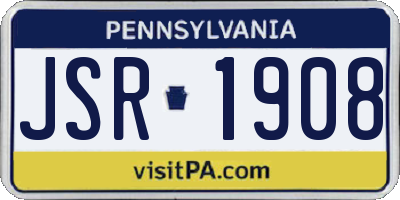 PA license plate JSR1908