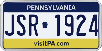 PA license plate JSR1924