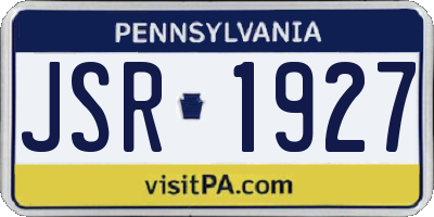 PA license plate JSR1927