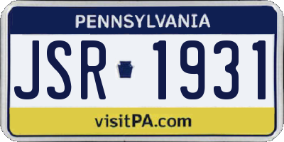 PA license plate JSR1931