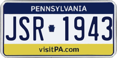 PA license plate JSR1943