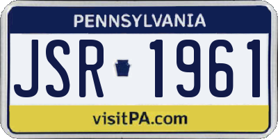 PA license plate JSR1961