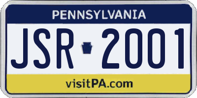 PA license plate JSR2001