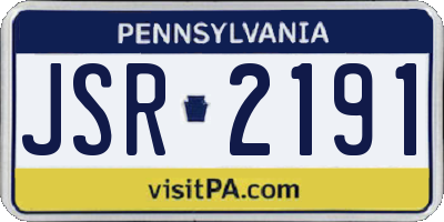 PA license plate JSR2191