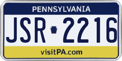 PA license plate JSR2216