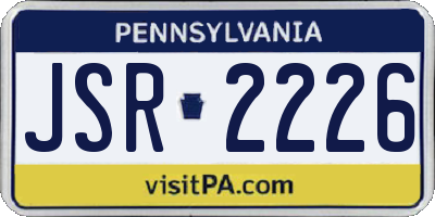 PA license plate JSR2226